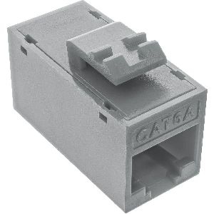InLine® Keystone RJ45 Buchse/Buchse, ungeschirmt, Cat.6A, 8er Pack, grau 76217