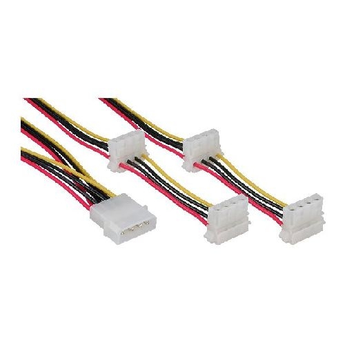 InLine® Strom Y-Kabel intern, 1x 13,34cm (5,25) an 4x 13,34cm (5,25) 29654A
