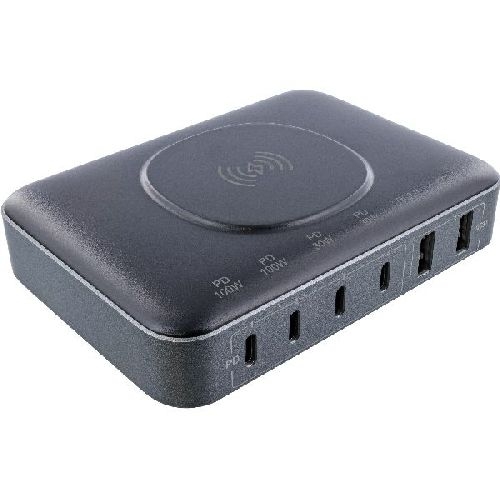 InLine® Qi Powerstation Multiport Netzteil, 4x USB-C, 2x USB-A, GaN, 100W 31517K