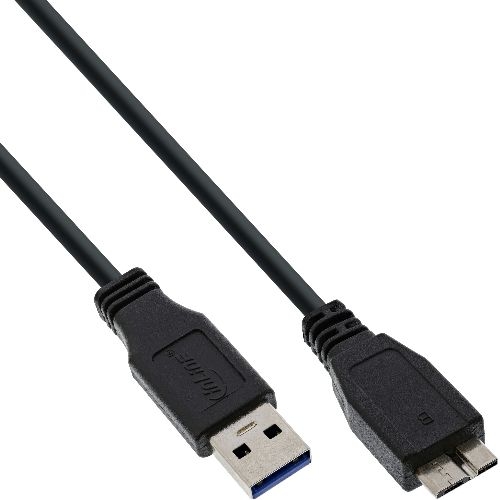 InLine® USB 3.2 Gen.1 Kabel, A an Micro B, schwarz, 3m 35430