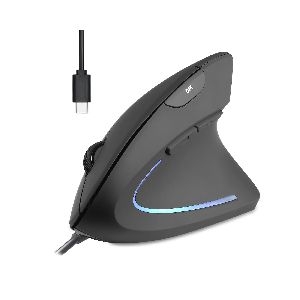 Perixx PERIMICE-513 C Vertikale Ergonomie-Maus, USB-C, schwarz, Rechtshänder 57144H