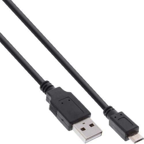 InLine® Micro-USB 2.0 Kabel, Schnellladekab., USB-A ST/Micro-B ST, schwarz, 1m 31710Q
