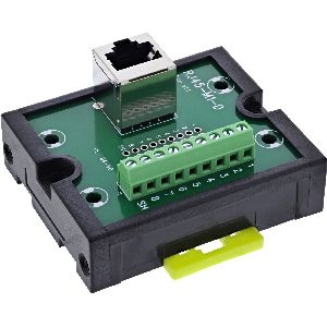 InLine® RJ45 Breakout-Buchse an 9-pol. Schraubklemme, Hutschiene, geschirmt 92505J