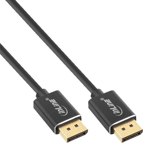 InLine® DisplayPort 1.4 Kabel Slim, 8K4K, schwarz, vergoldete Kontakte, 1m 17201S