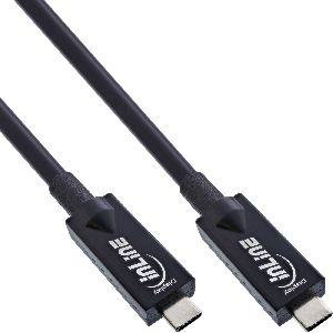 InLine® USB 3.2 Gen.2 AOC Kabel, USB-C Stecker/Stecker, schwarz, 5m 35795A