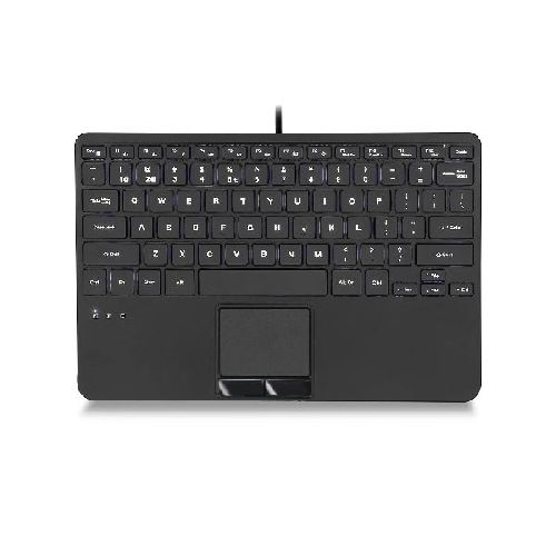 Perixx PERIBOARD-425, US, Mini USB-Tastatur, Touchpad, 2x Hub, schwarz 57173W