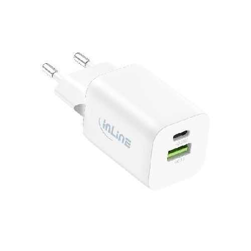 InLine® Power Delivery + Quick Charge USB Netzteil, 33W, USB-A + USB-C, weiß 31508D