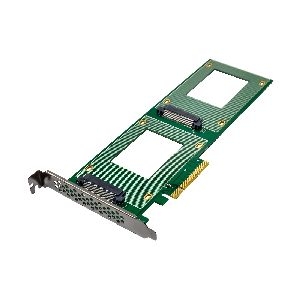 InLine® PCIe Karte zu 2x intern U.2 NVMe SFF-8639 – Bifurcation, PCIe x8, schmal 76660O