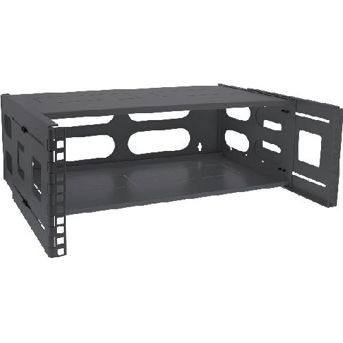 InLine® 19 Rack zur Wandmontage, 4HE, 24-40cm Tiefe, mit Abdeckung, schwarz 19104B