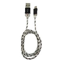 LC-Power LC-C-USB-MICRO-1M-8 USB A zu Micro-USB Kabel, schwarz/silber LED 1m 31332H