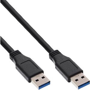 InLine® USB 3.2 Gen.1 Kabel, A an A, schwarz, 1m 35210