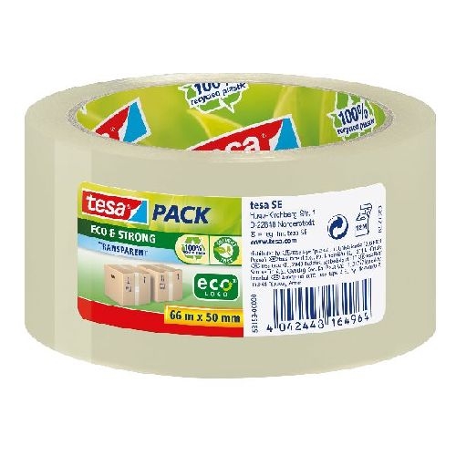 tesapack® Eco &amp; Strong, 66m x 50mm, transparent 11640O