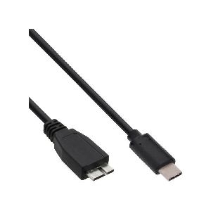 InLine® USB 3.2 Gen.1x2 Kabel, USB-C Stecker an Micro-B Stecker, schwarz, 1m 35721
