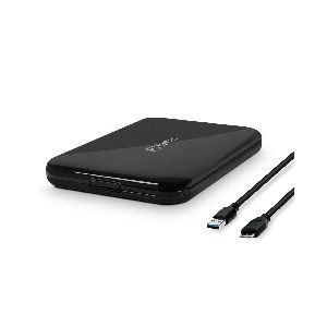 FANTEC ALU-25U3, externes 2.5"-SATA-Gehäuse, USB 3.2, Aluminium, schwarz 00029U