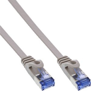 InLine® Patchkabel flach, U/FTP, Cat.6A, grau, 10m 71800