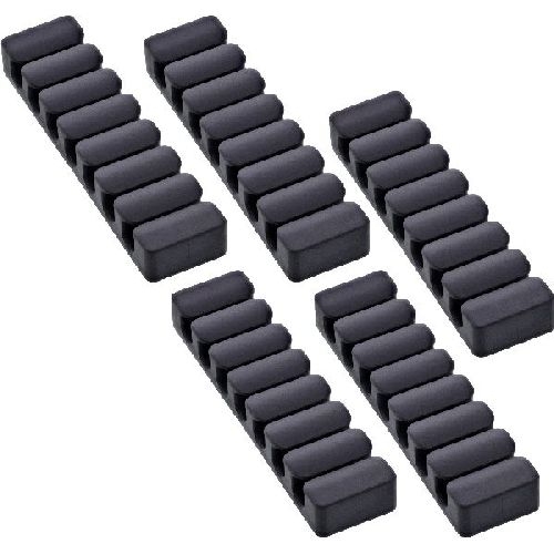 5er Pack InLine® Kabelclip, 7-fach, selbstklebend, schwarz 59971L
