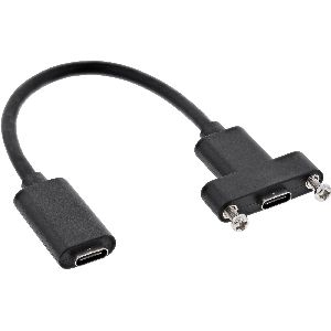InLine® USB 3.2 Gen.2 Adapterkabel, Buchse C auf Einbaubuchse C, 0,20m 33441H