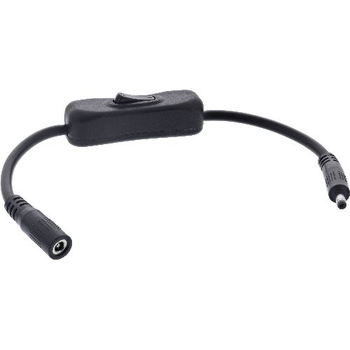 InLine® DC Kabel mit Schalter, 4,0 x 1,7 mm, AWG 18, schwarz, 0,20 m 26906C