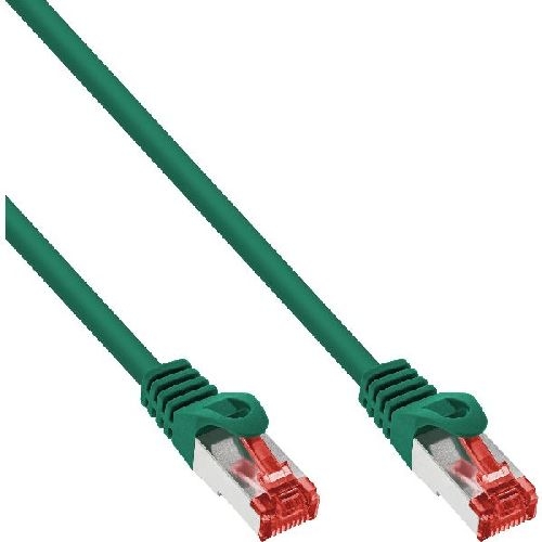 100er Bulk-Pack InLine® Patchkabel, S/FTP (PiMf), Cat.6, PVC, CU, grün, 0,5m B-76450G
