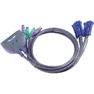 ATEN CS62S, KVM Switch, 2-fach, VGA, PS/2, integrierte Kabel 60652J