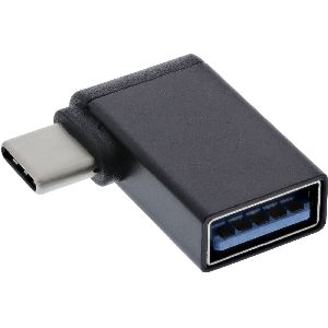 InLine® USB 3.2 Gen.2 Adapter, USB-C Stecker an A Buchse 90° gewinkelt OTG 35805W