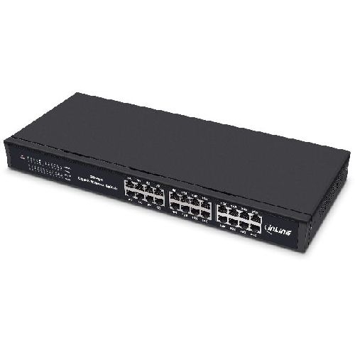 InLine® Gigabit Netzwerk Switch 24-Port, 1Gb/s, 48,26cm (19), 1HE, Metall 32324O