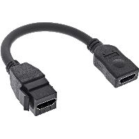 InLine® HDMI Keystone Adapterkabel 4K/60Hz, HDMI A Buchse/Buchse, schwarz, 0,2m 76206A