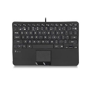Perixx PERIBOARD-425, US, Mini USB-Tastatur, Touchpad, 2x Hub, schwarz 57173W