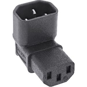 InLine® Netzadapter IEC 60320 C14 / C13, oben/unten gewinkelt, 3pol. Kaltgeräte 16723F