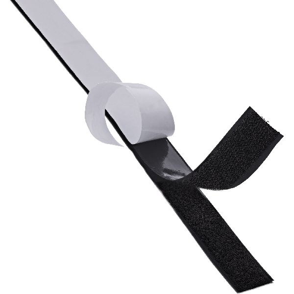 InLine® Klettband, selbstklebend, Haken-/Flauschband, 25mm x 25m, schwarz 59933S