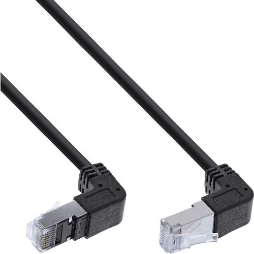 InLine® Patchkabel oben/unten gewinkelt, S/FTP(PiMf), Cat.6, PVC Kupfer 0,15m X-76603