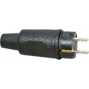 Kopp Vollgummi-Schutzkontakt-Stecker, bis 3x2,5mm², schwarz 16731J