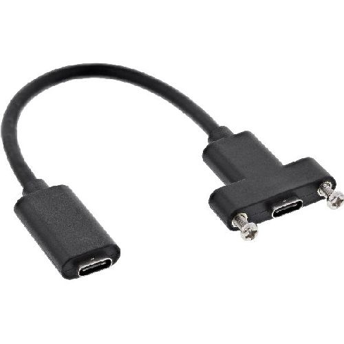 InLine® USB 3.2 Gen.2 Adapterkabel, Buchse C auf Einbaubuchse C, 0,20m 33441H