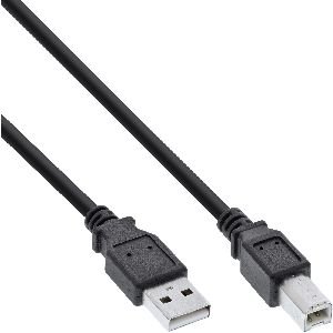 InLine® USB 2.0 Kabel, A an B, schwarz, 0,5m 34550X