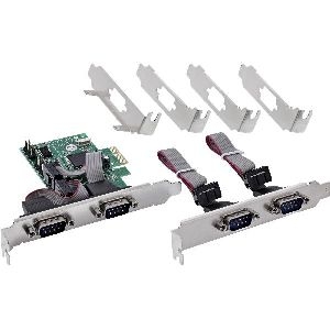 InLine® PCIe 4-Port RS-232 Karte, 4x D-Sub 9 Stecker, inkl. Low-Profile 76619E