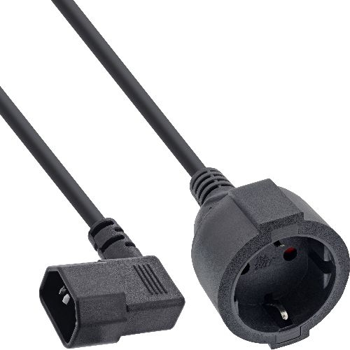 InLine® Netz Adapter Kabel, Kaltgeräte C14 gew. auf Schutzkontakt Buchse, 3m 16759M