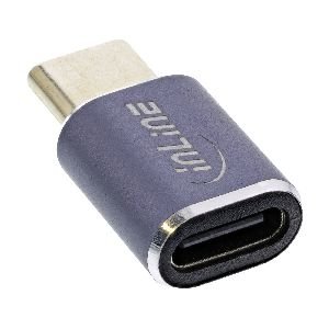 InLine® USB4 Adapter, USB-C Stecker/Buchse, Aluminium, grau 35900A