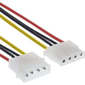InLine® Strom Verlängerung intern, 5,25&quot; 4pol ST / BU, 0,30m 29650