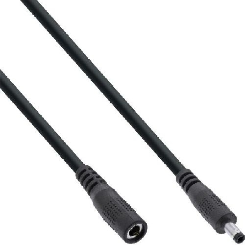 InLine® DC Verlängerungskabel, DC Stecker/Buchse 4,0x1,7mm, AWG 18, schwarz 0,5m 26955C